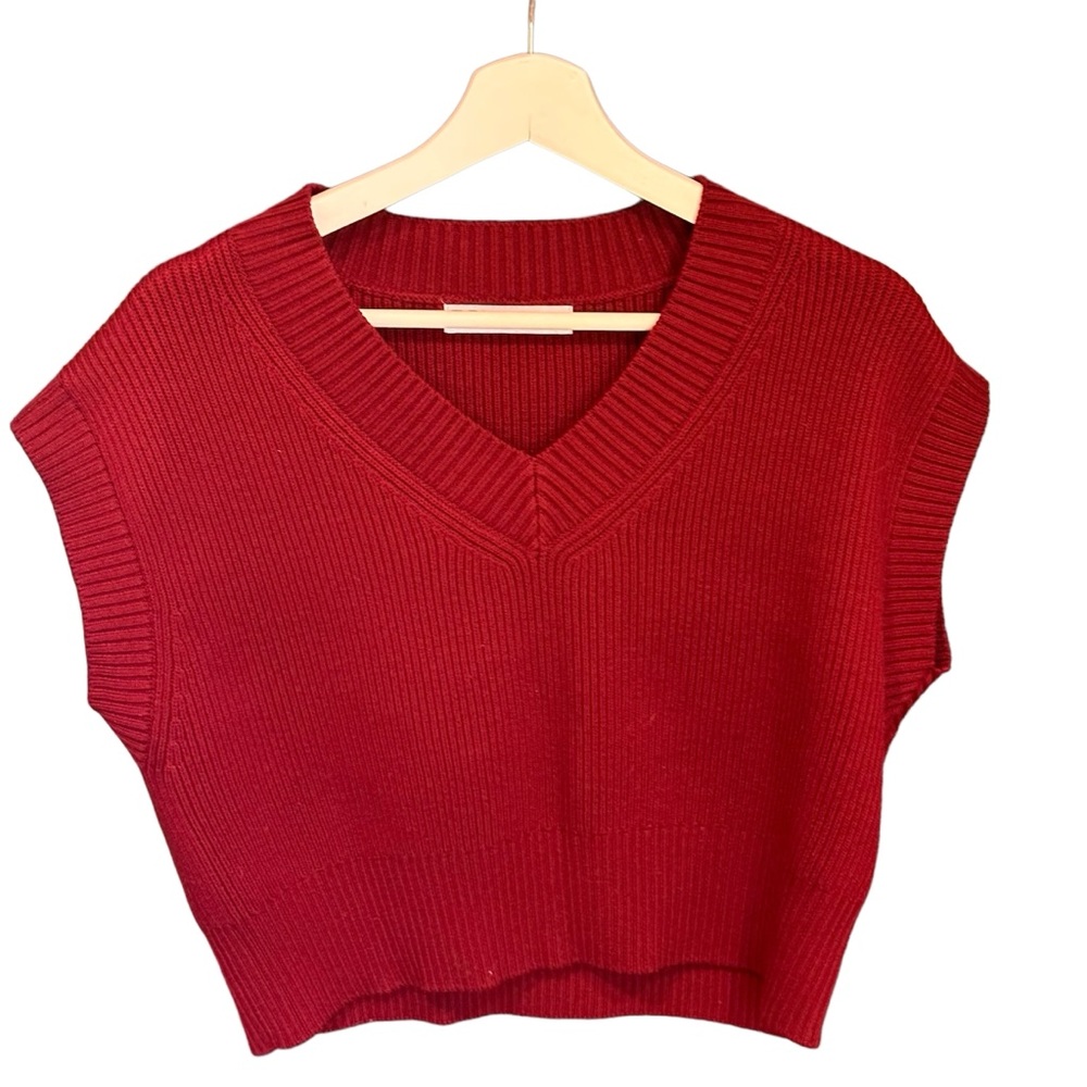 ZARA Red Sweater Vest Size L